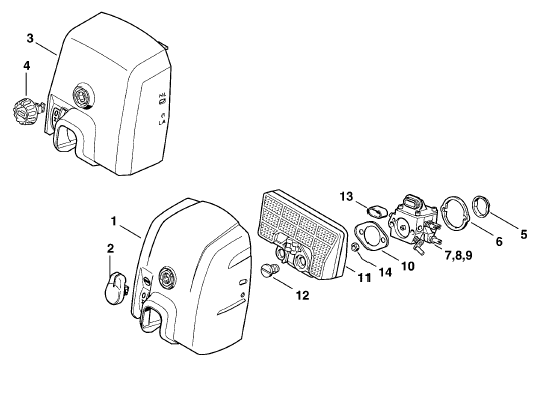 Carburetor box cover-Air filter