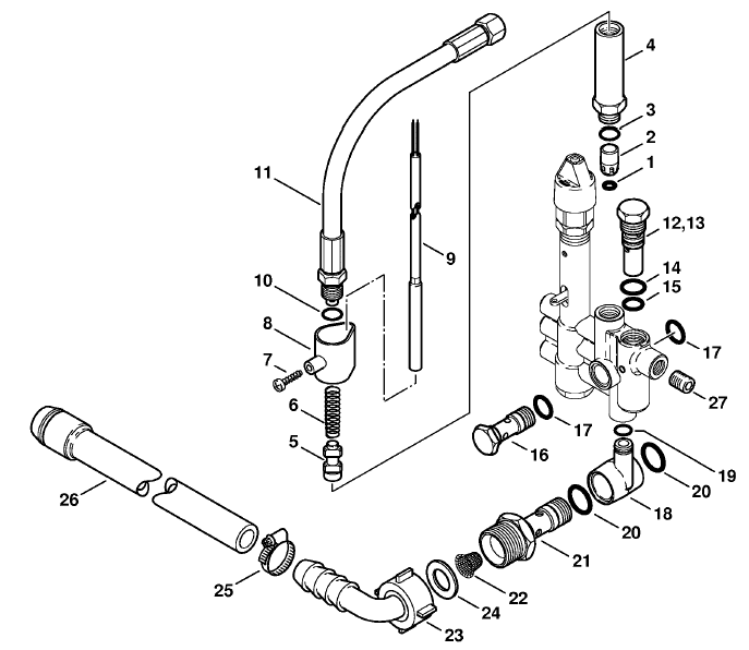 Regulation valve block