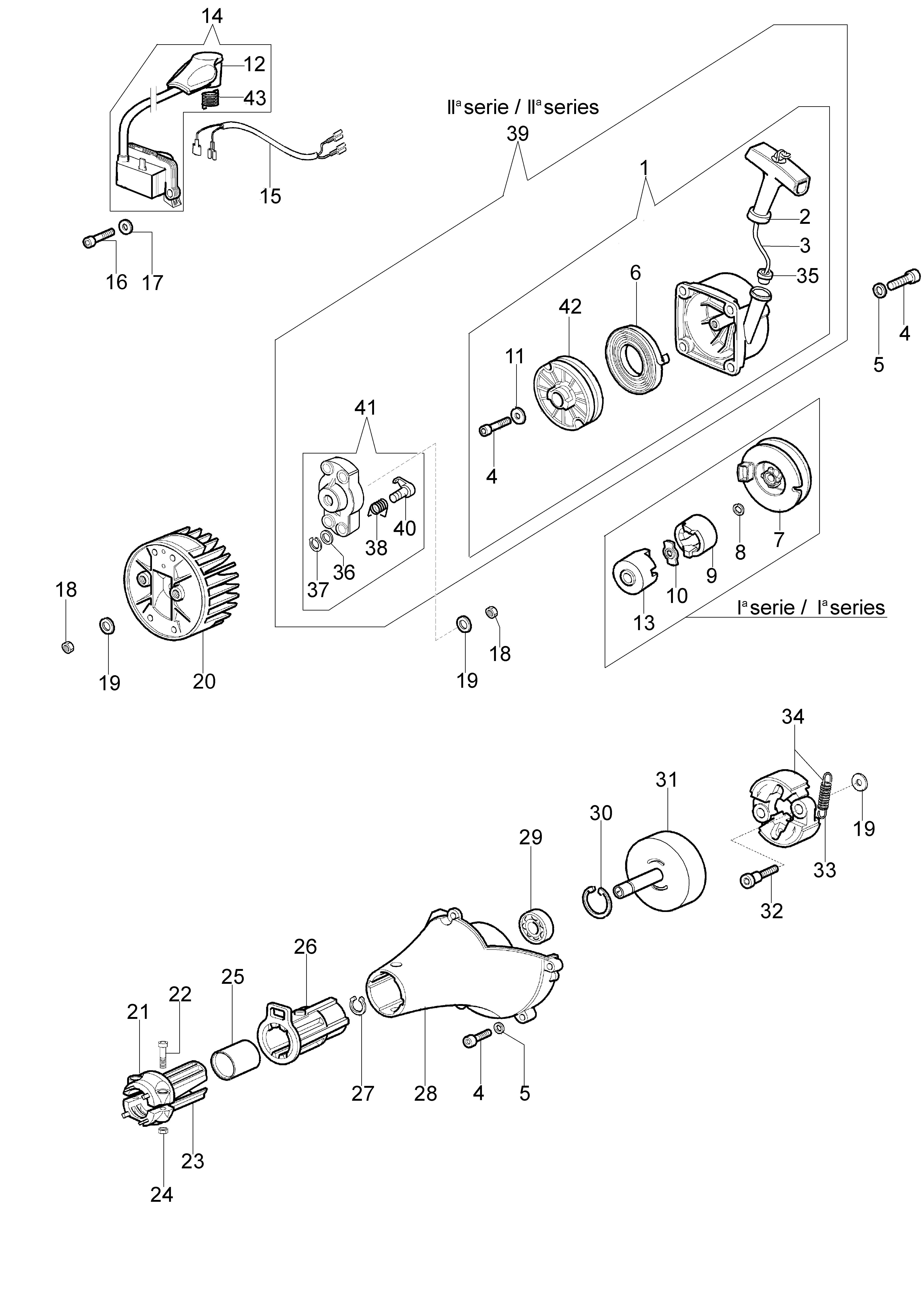 Starter assy and clutch