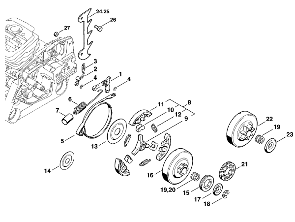 Chain brake - Clutch