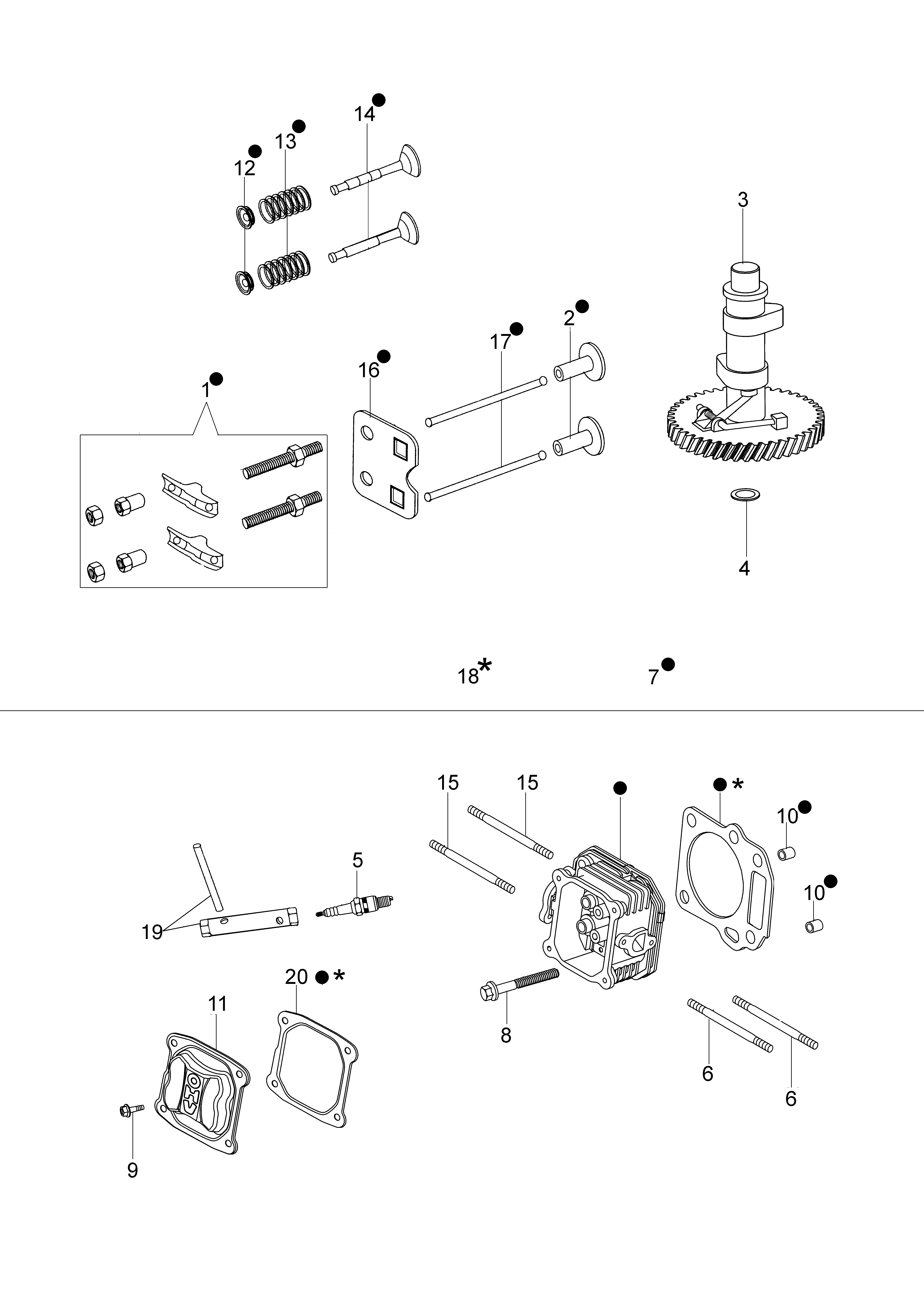 Cylinder head and valve
