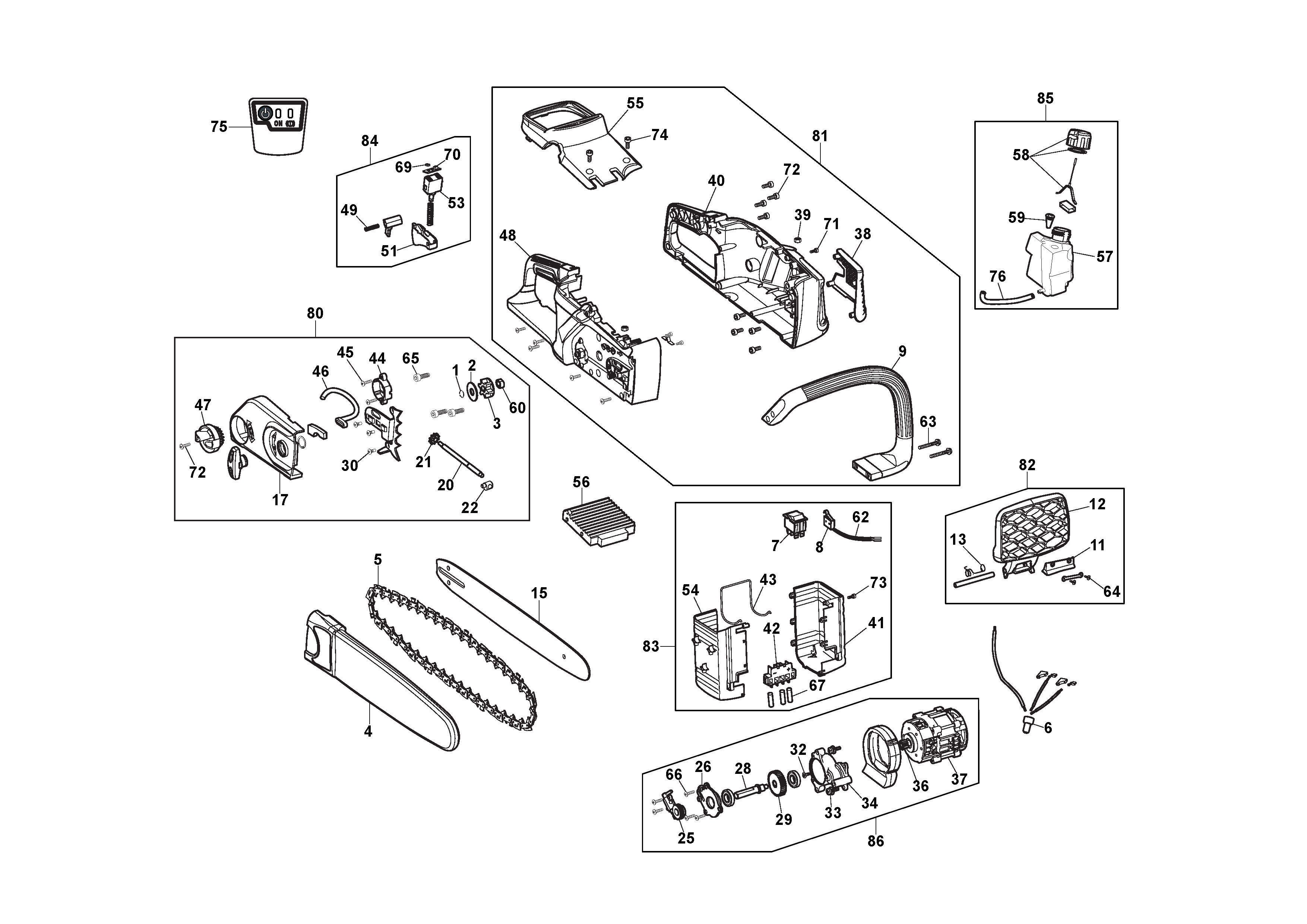 Chain saw Battery