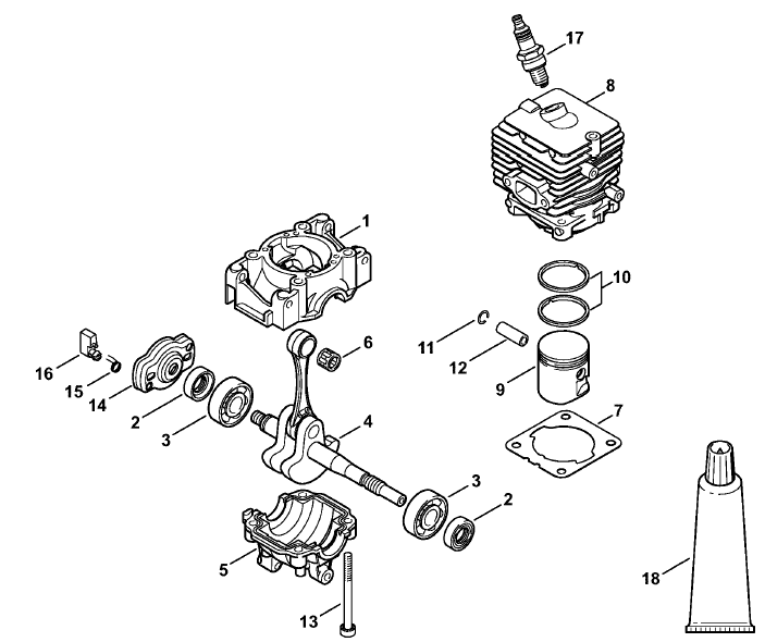 Crankcase, Cylinder