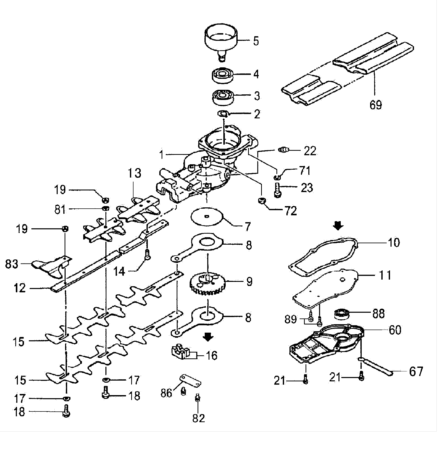 GEAR CASE/BLADE (SERIAL NO.A026601-)