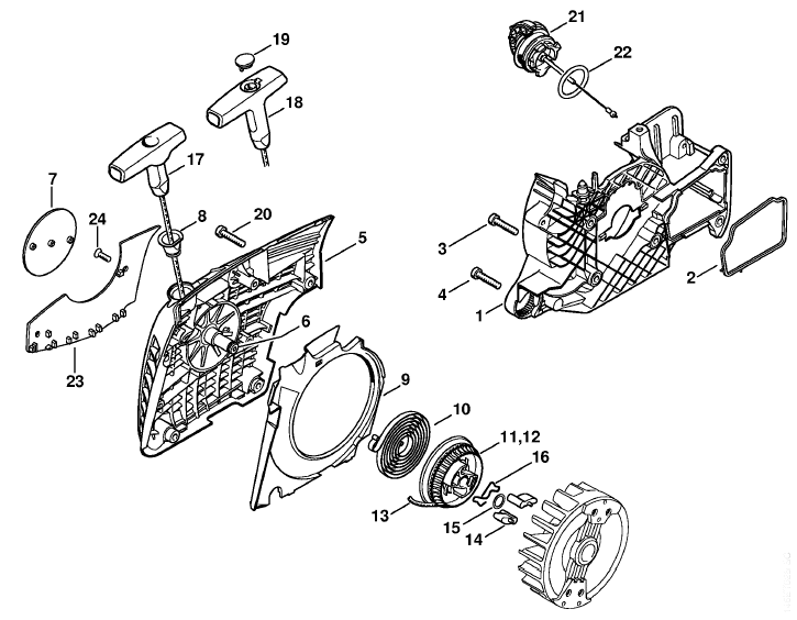 Fan Housing with Rewind Starter