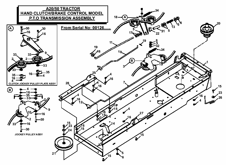 Hand Clutch  Brake Control Model & PTO Transmission assembly