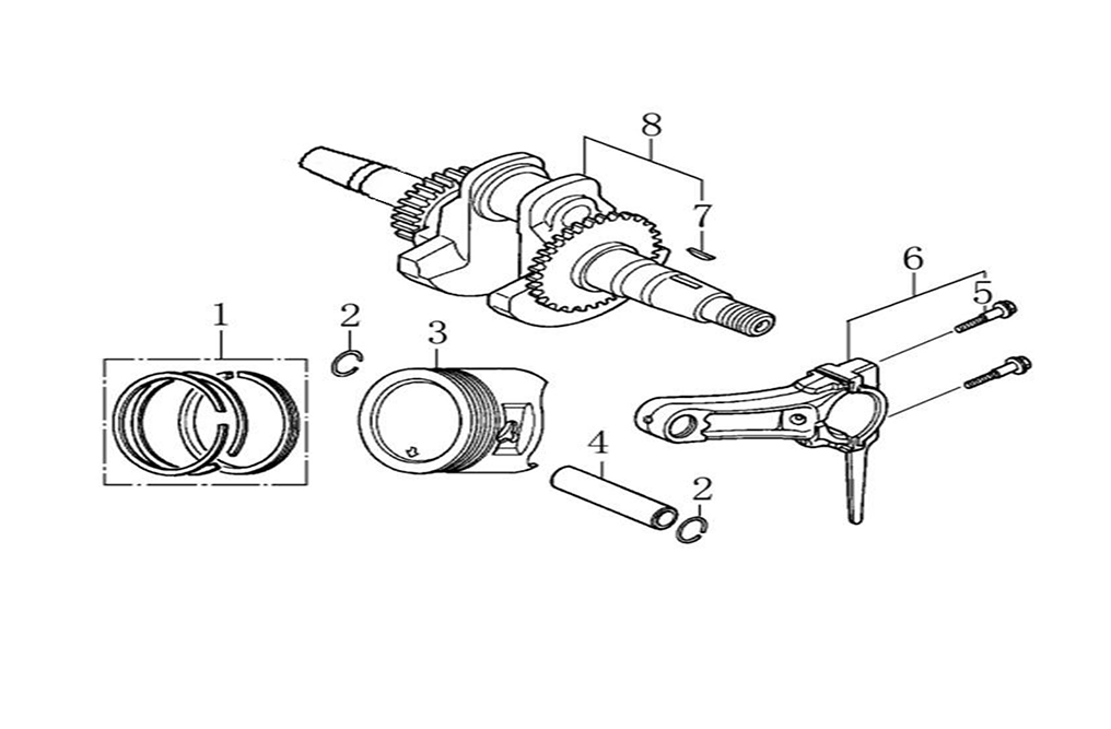 Crankshaft and piston