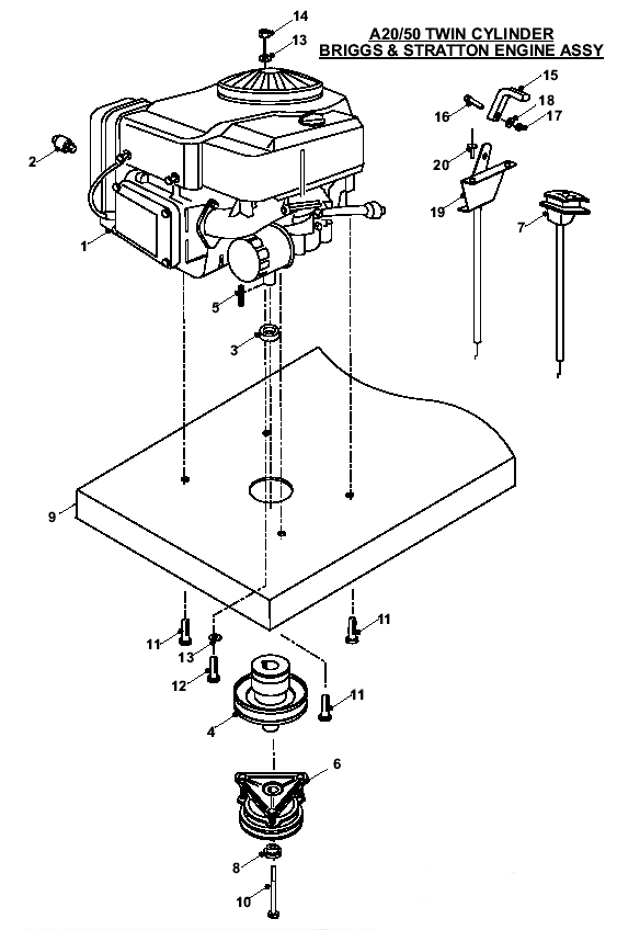 Twin Cylinder B&S Engine Assembly