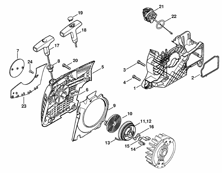 Fan Housing with Rewind Starter