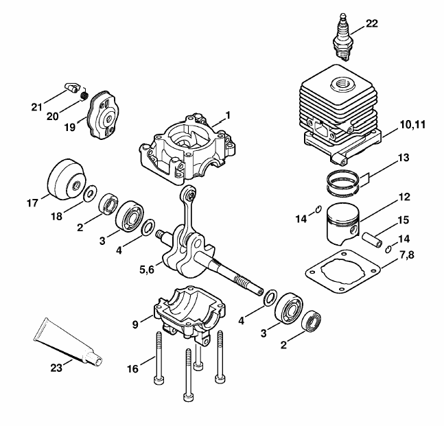 Crankcase, Cylinder