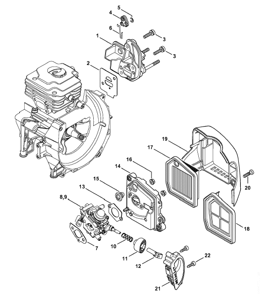 Spacer flange, Air filter