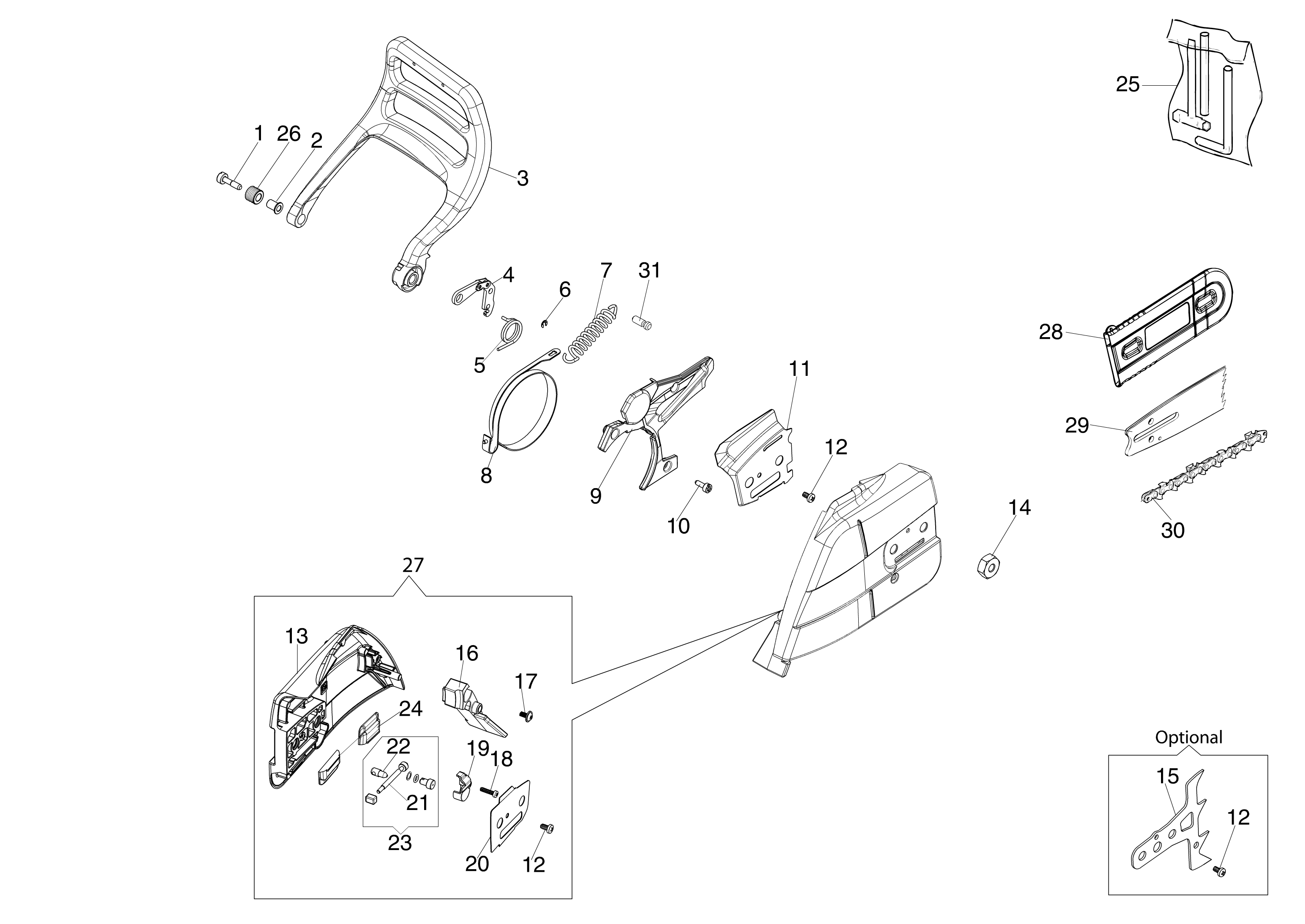 Brake and chain cover