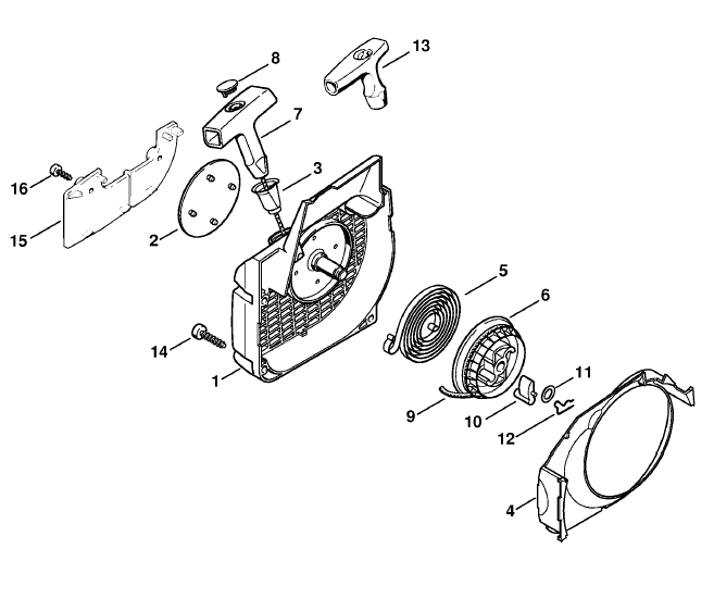 Fan Housing with Rewind Starter