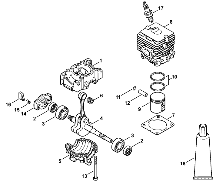 Crankcase, Cylinder
