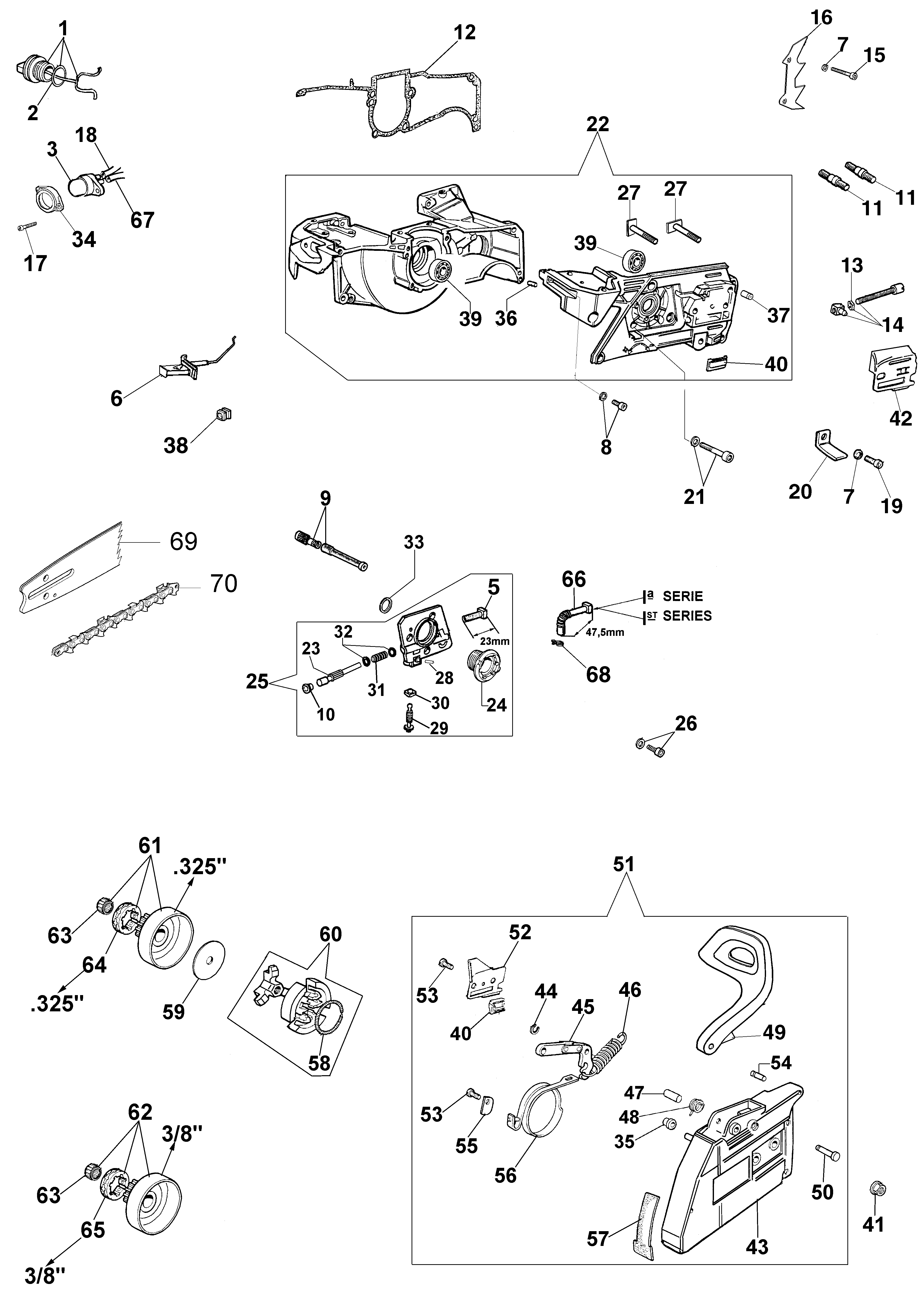 Crankcase and brake