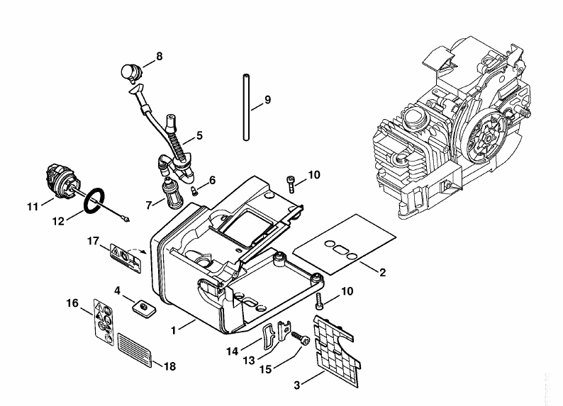 Tank Housing MS200 T