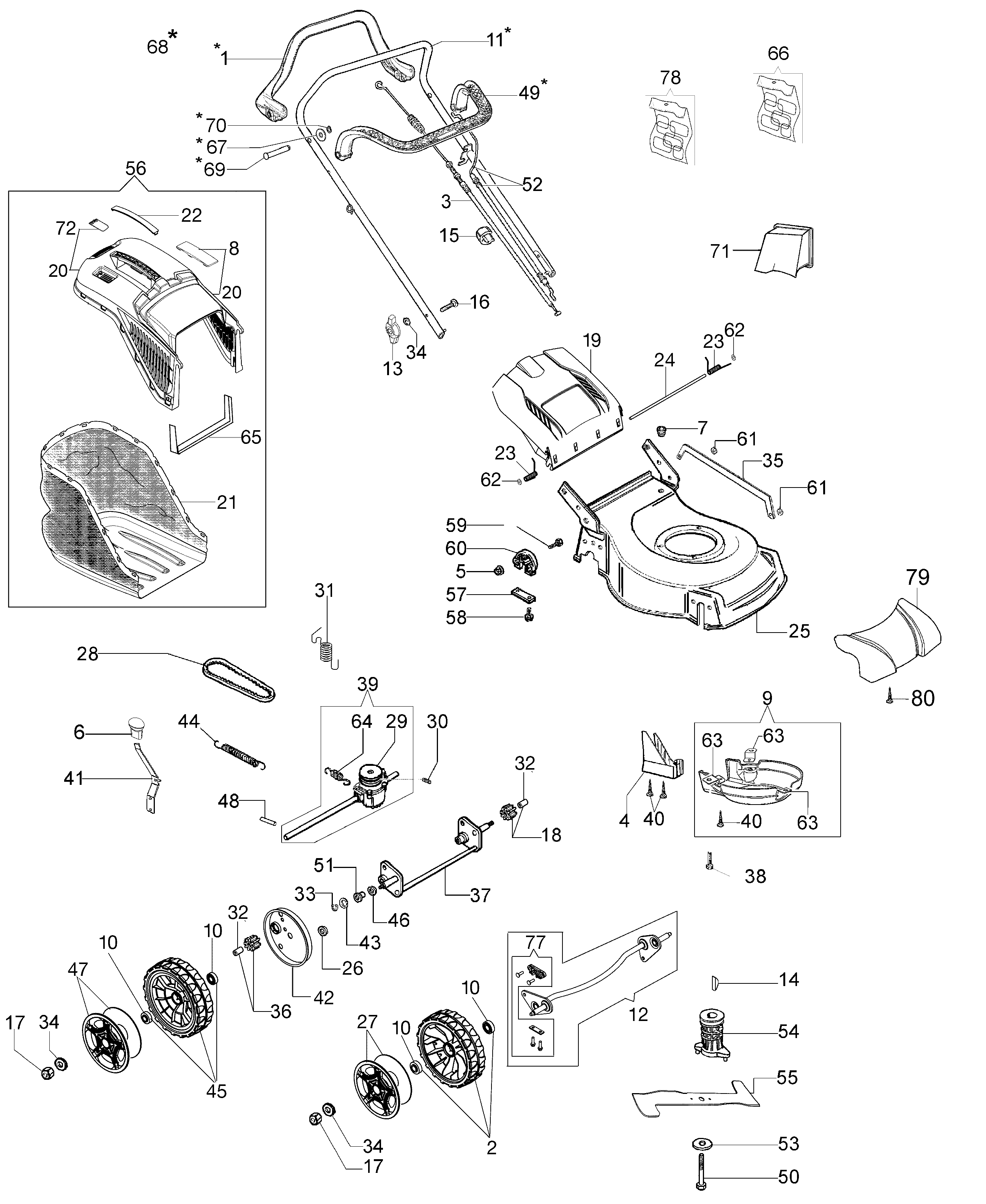 Complete illustrated parts list