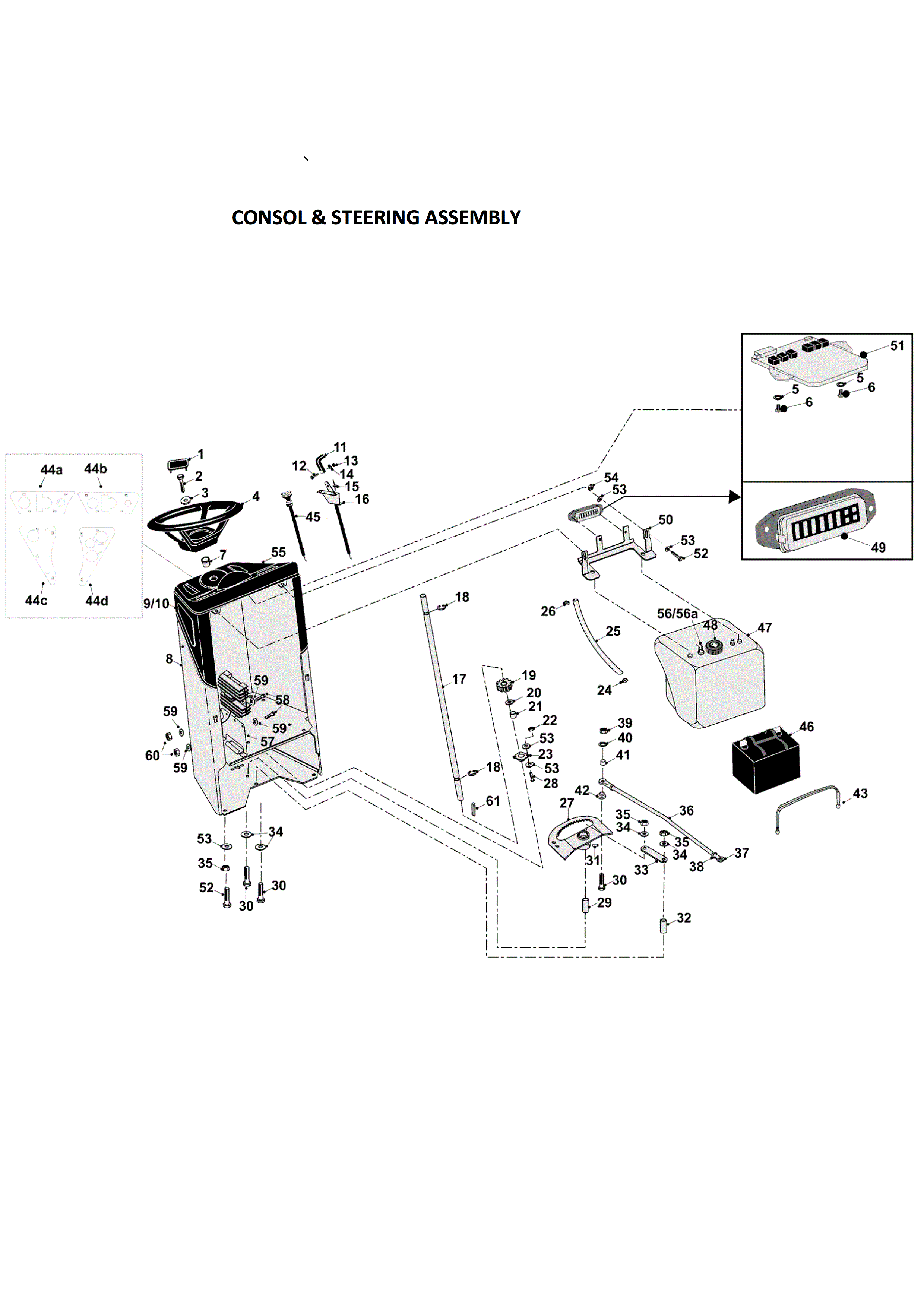 CONSOL & STEERING ASSEMBLY