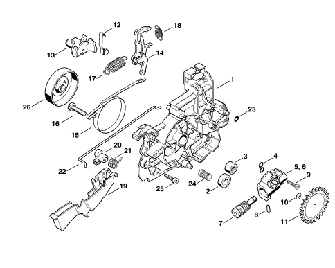 Gear housing - Oil pump