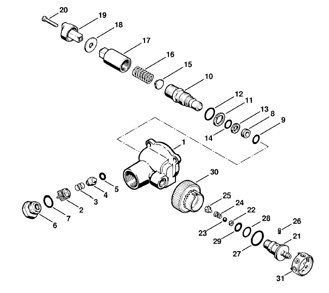Regulation valve block