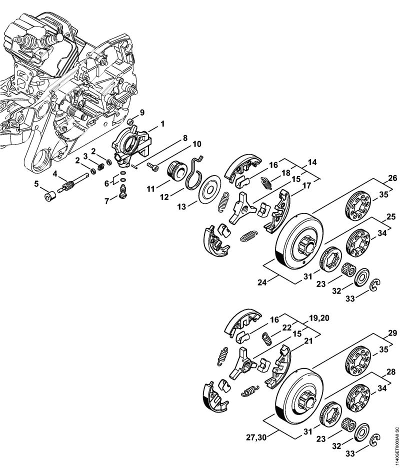 MS362CMZ-C CLUTCH