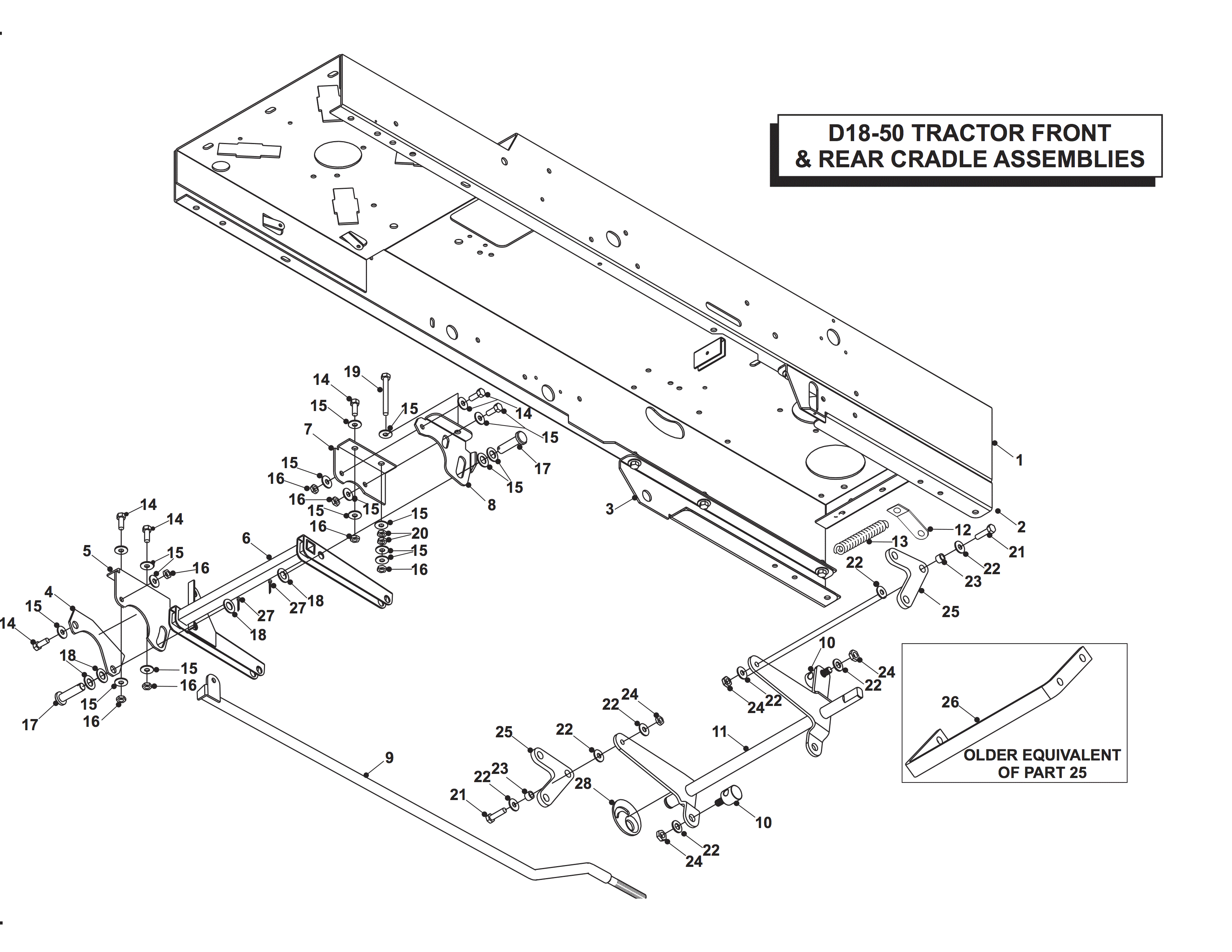 FRONT & REAR DECK CRADLE ASSEMBLIES