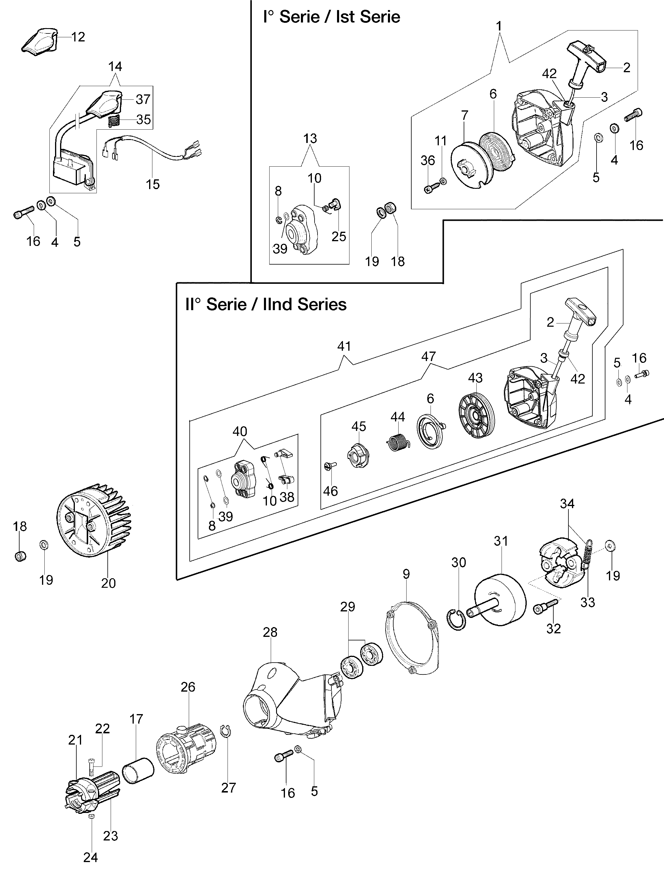 Starter assy and clutch