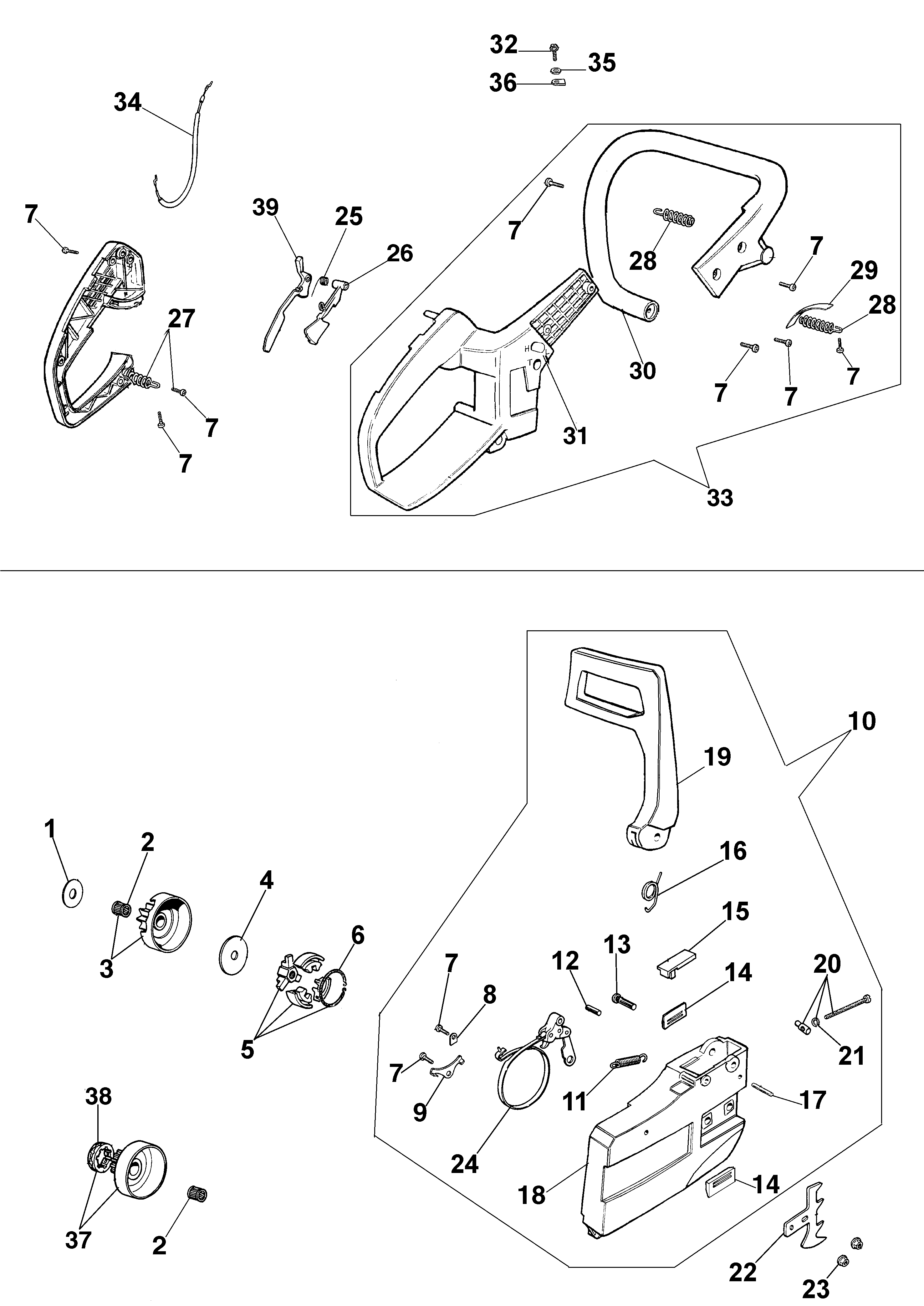 Handle and brake