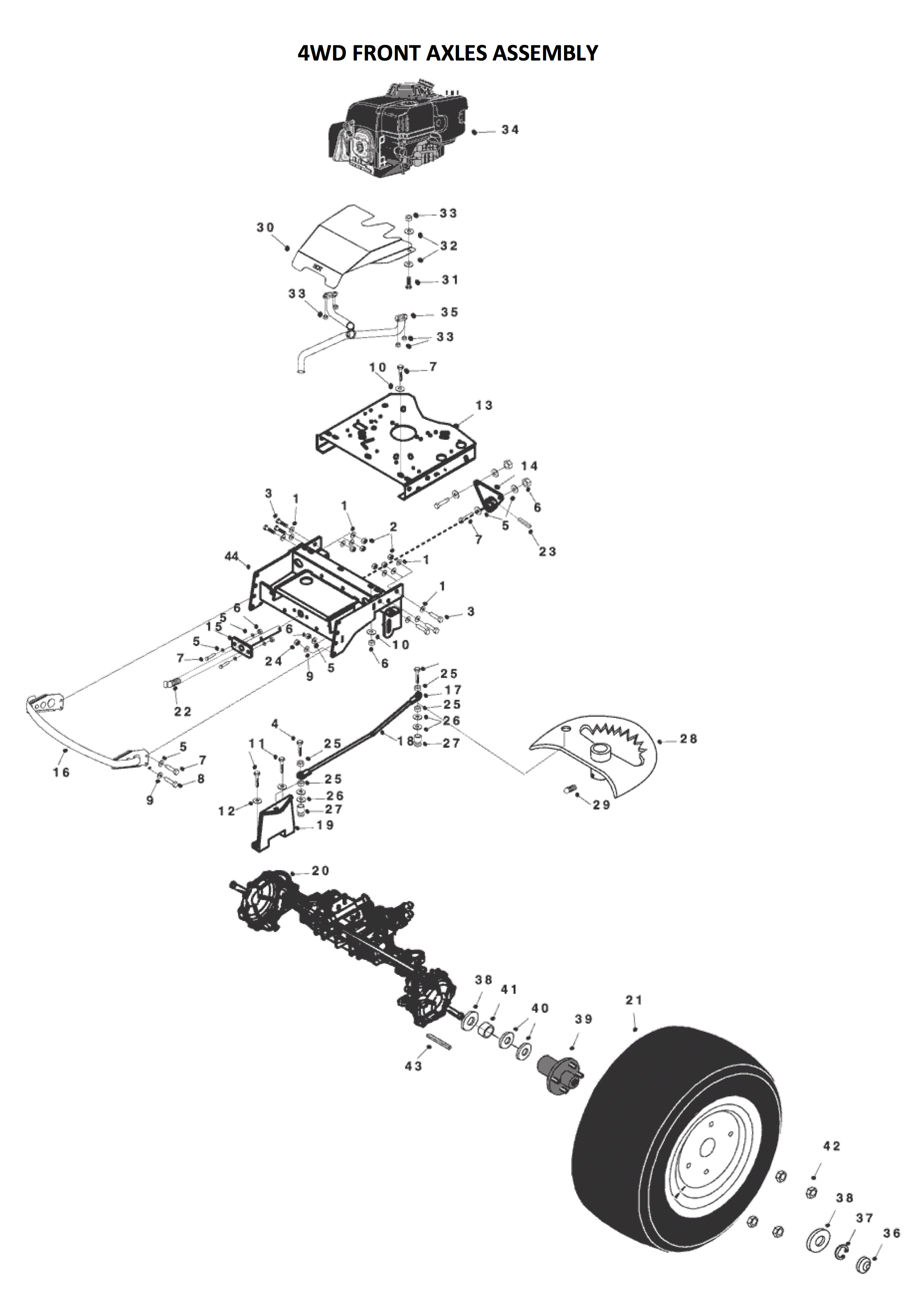 4WD FRONT AXLES ASSEMBLY
