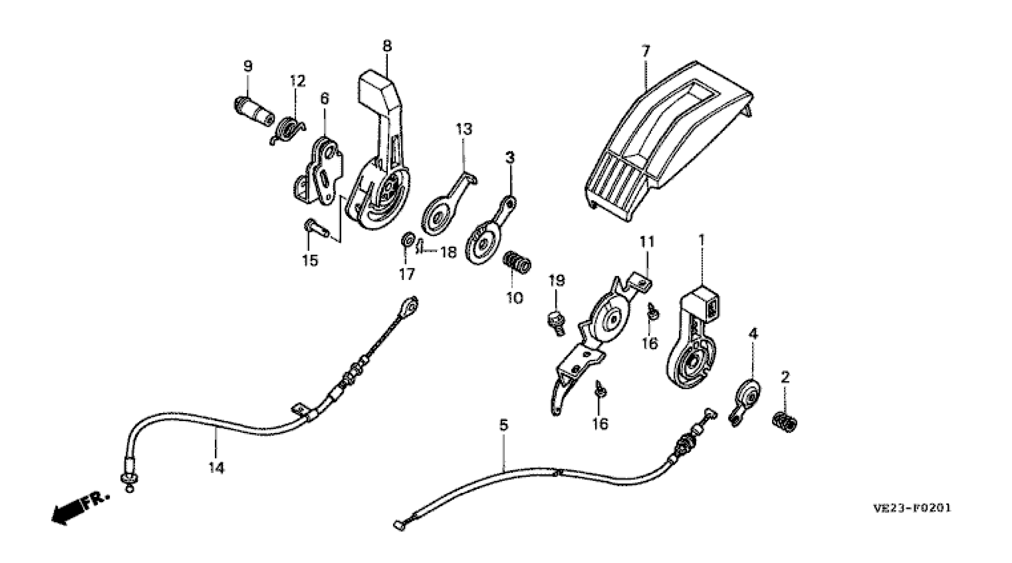 THROTTLE LEVER & CABLE 
