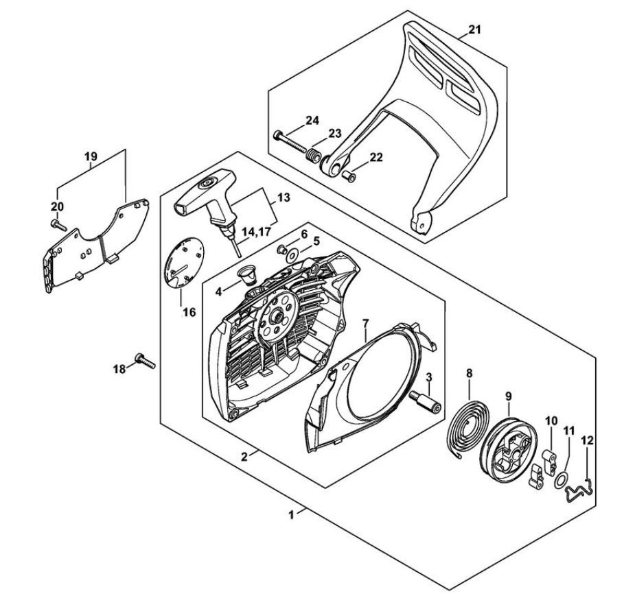Rewind Starter, Hand Guard