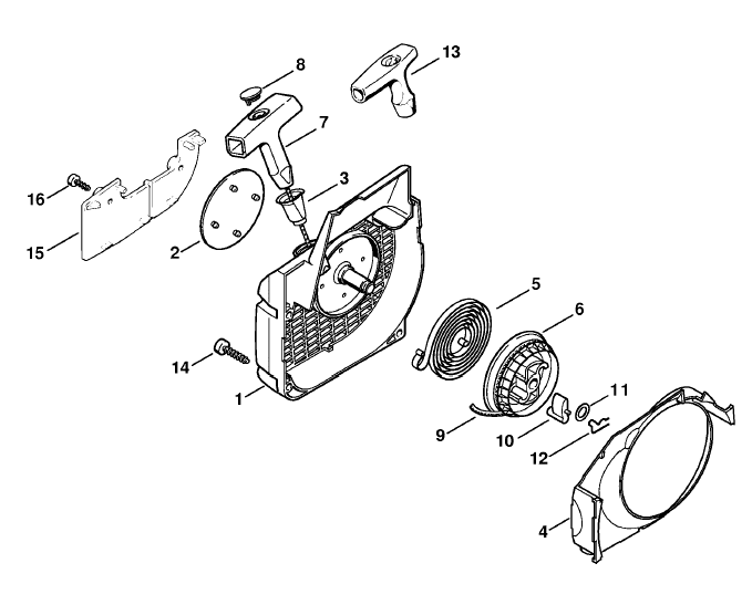 Fan Housing with Rewind Starter