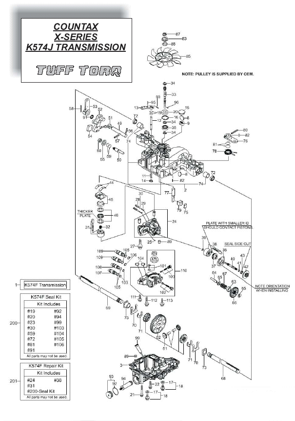 K574J Transmission Tuff Torq