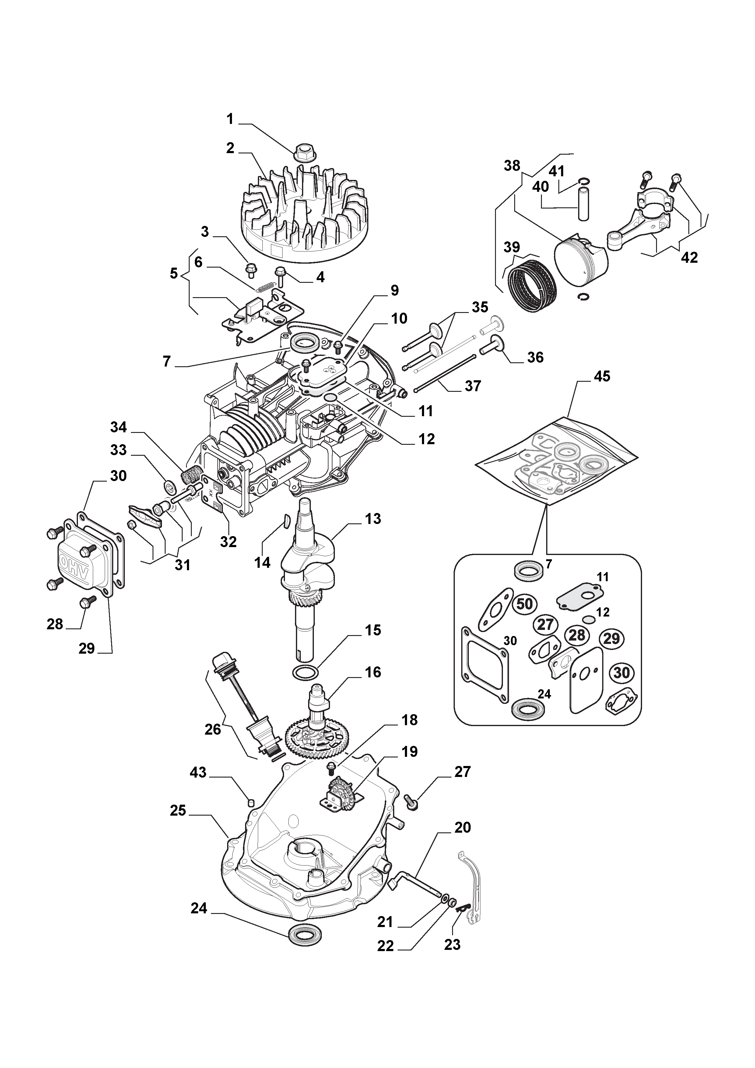  Piston, Crankshaft