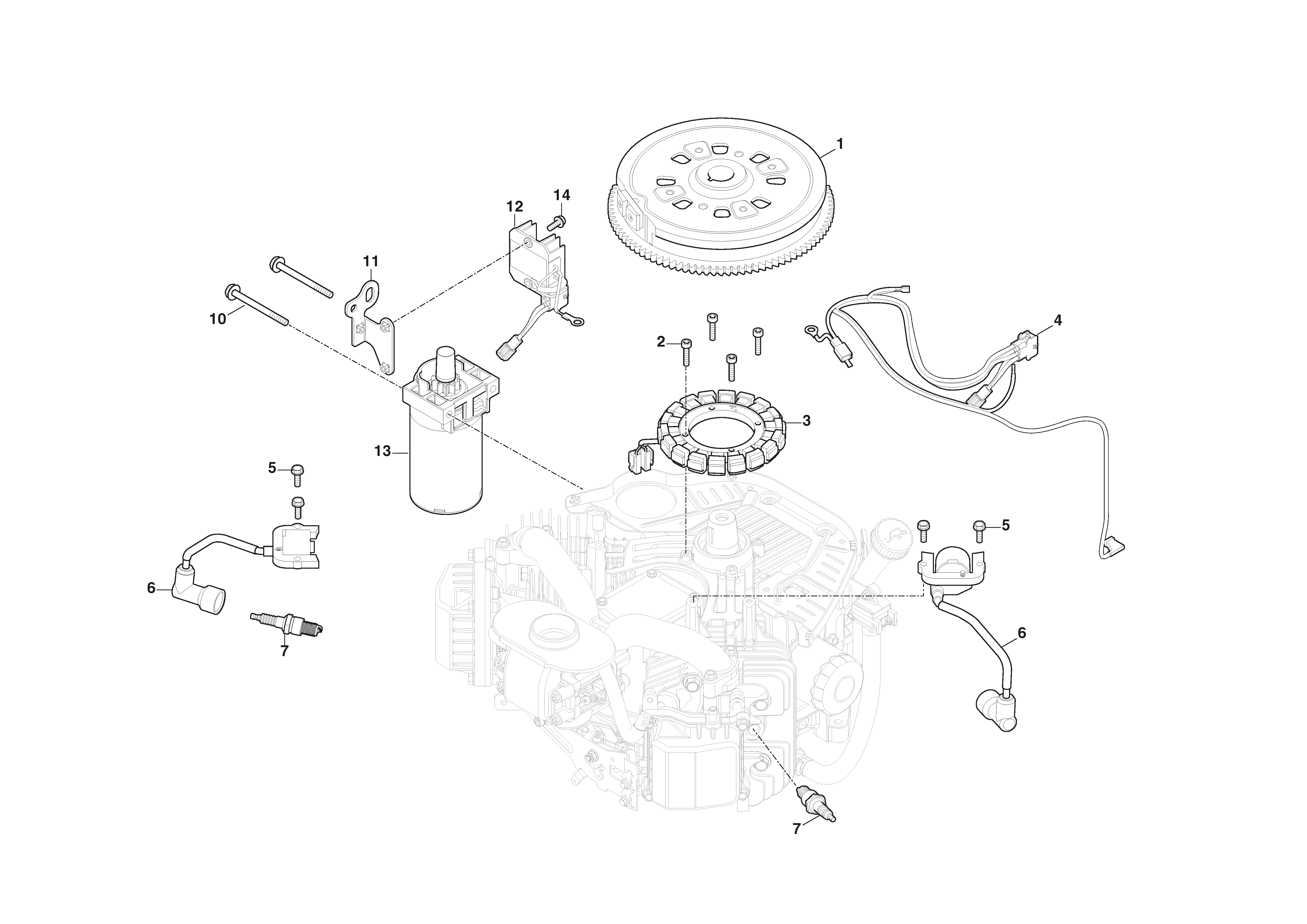  Ignition Coil, Starter Motor, Flywheel