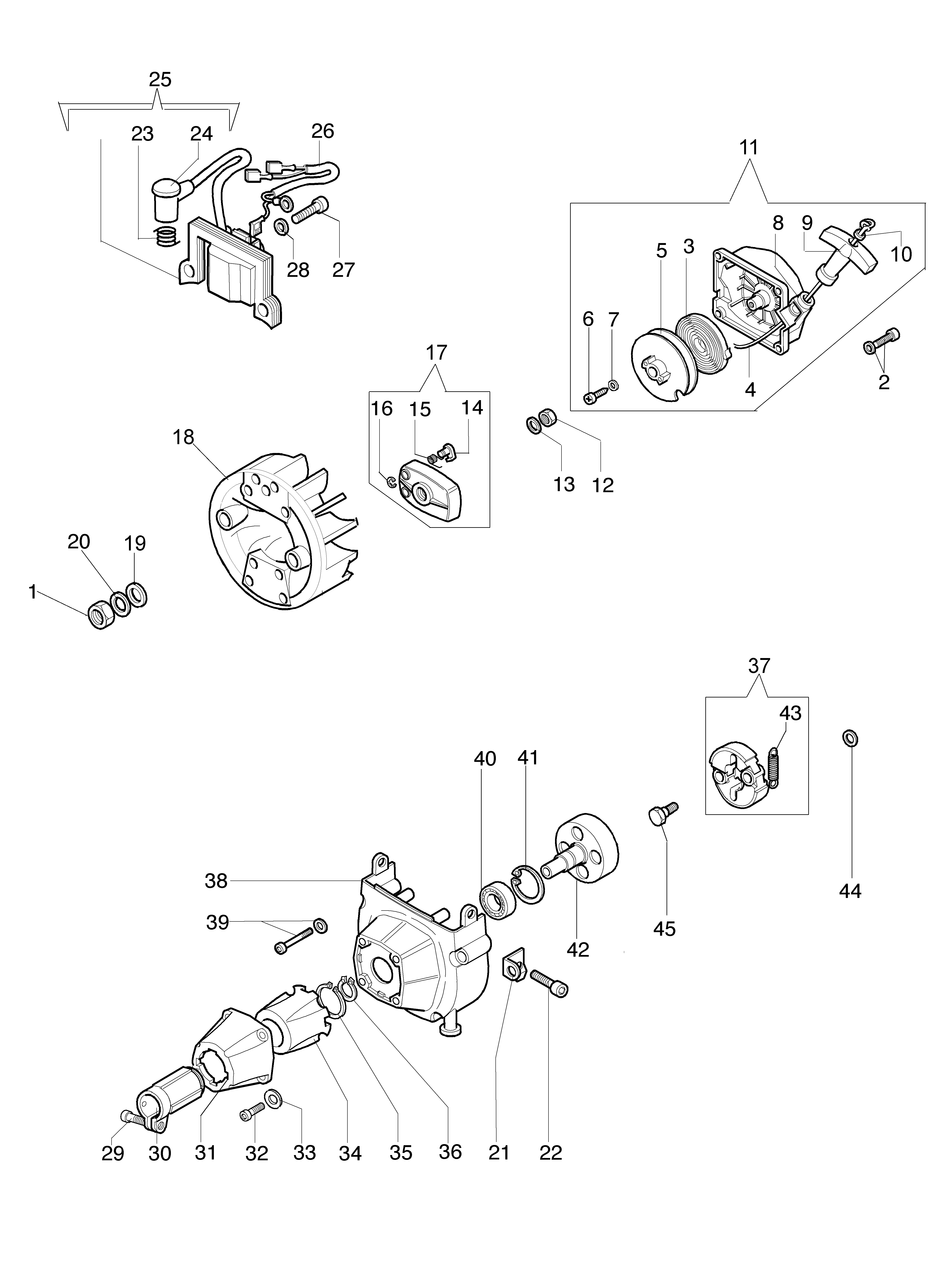 Starter assy and clutch