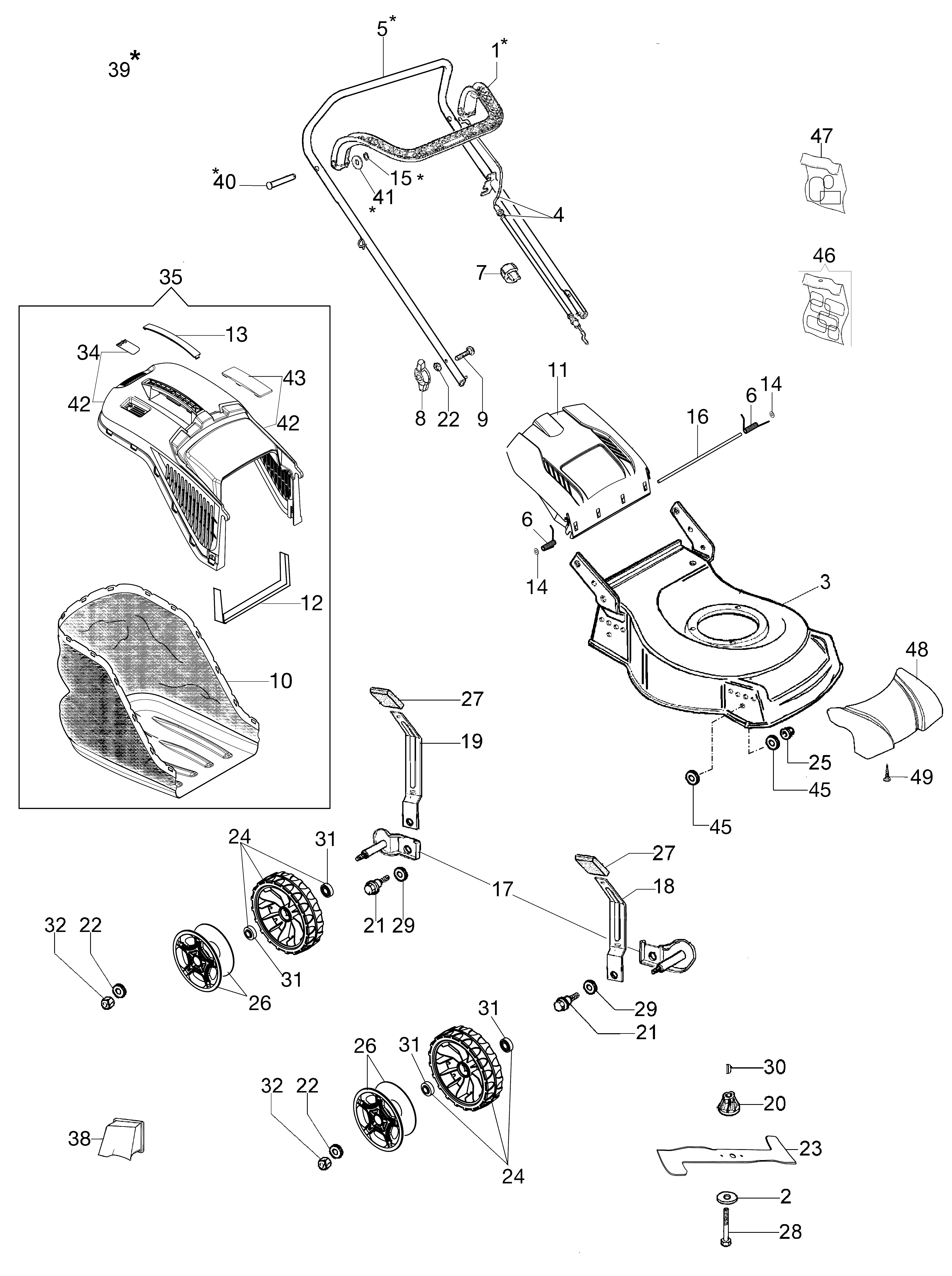 Complete illustrated parts list