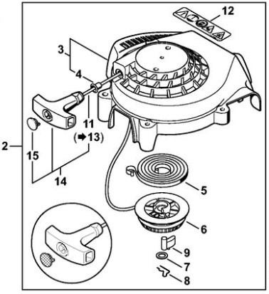 Stihl Fan housing with rewind starter